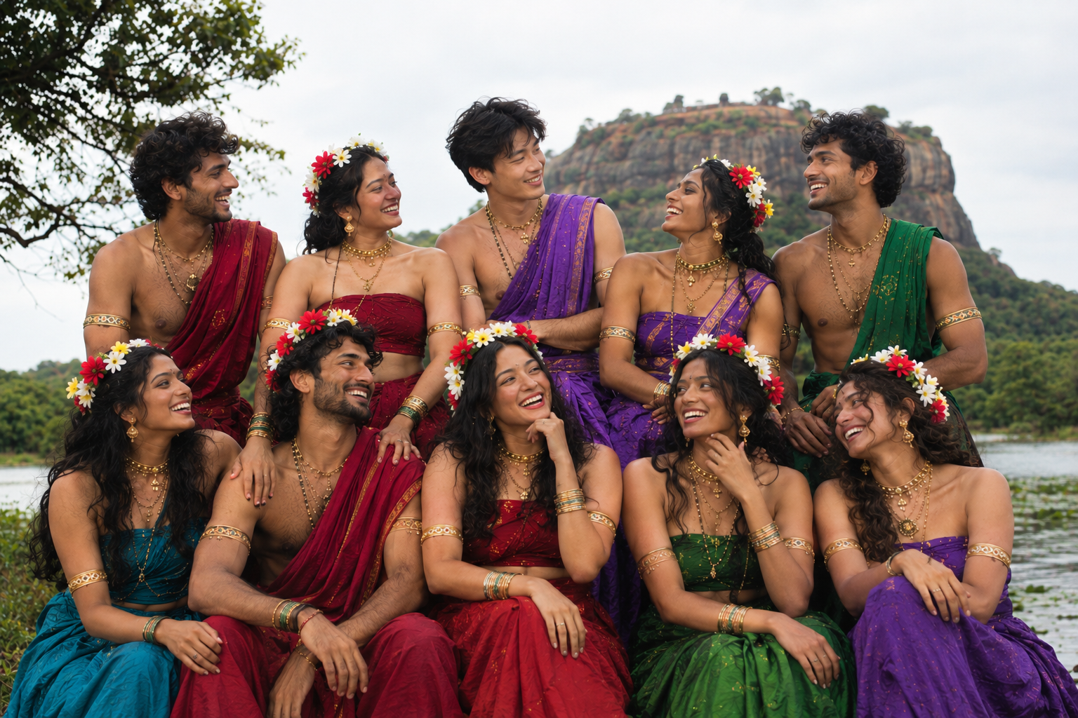 Ceylon Empress and Emperor dress photoshoot at Sigiriya