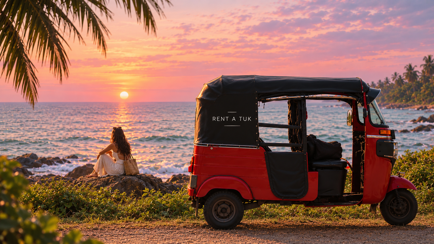 Self-drive tuk-tuk on the coast road
