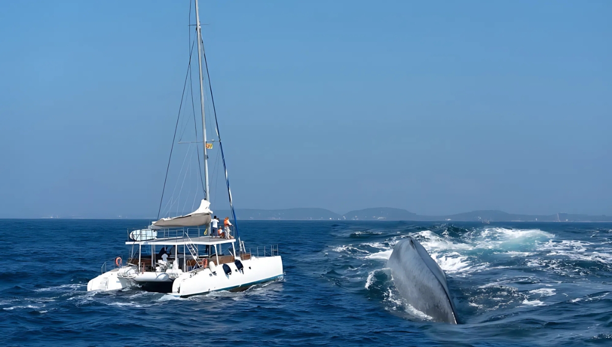 Catamaran whale watching